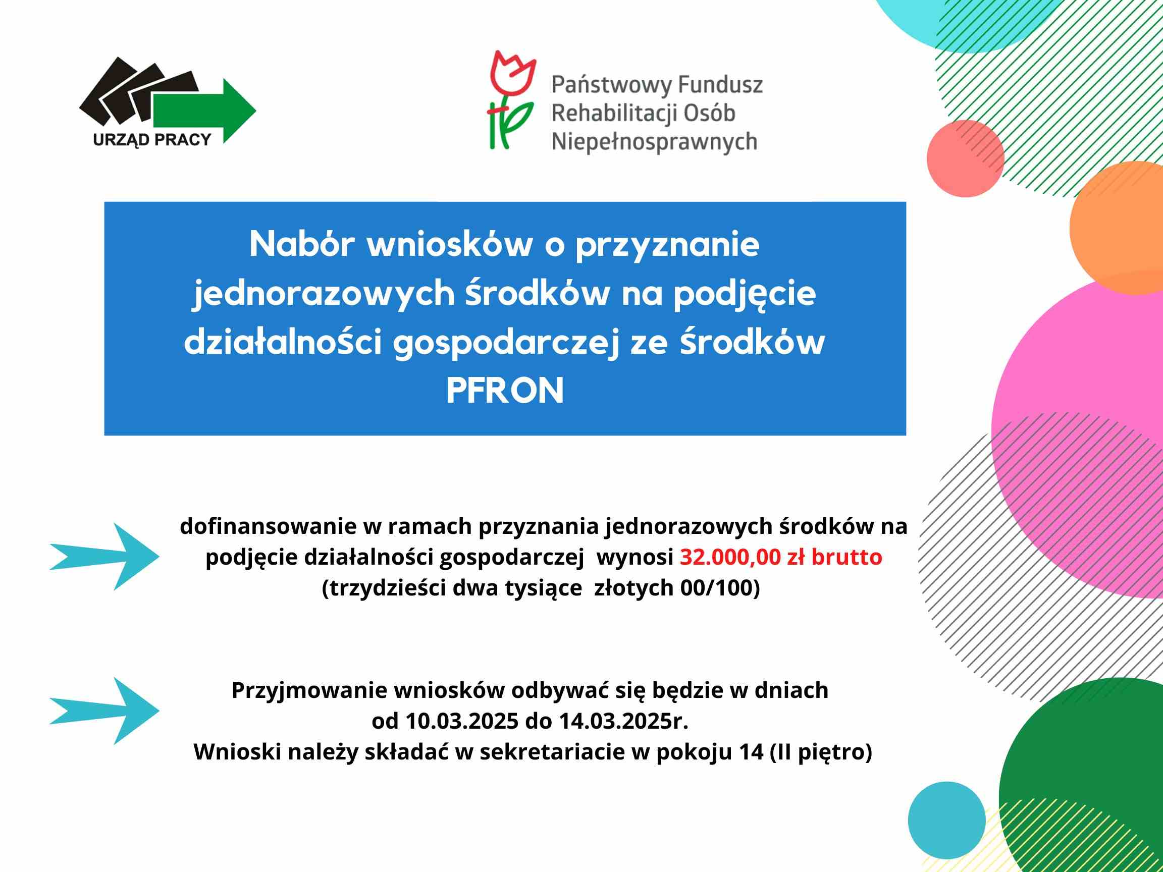 Zdjęcie artykułu Nabór wniosków o przyznanie jednorazowych środków na podjęcie działalności gospodarczej ze środków PFRON