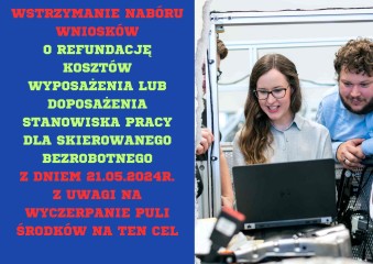 Zdjęcie artykułu Wstrzymanie naboru wniosków o refundację kosztów...